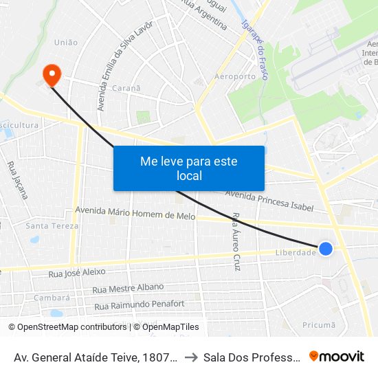 Av. General Ataíde Teive, 1807-1885 to Sala Dos Professores map