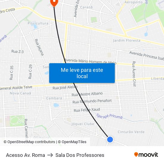 Acesso Av. Roma to Sala Dos Professores map