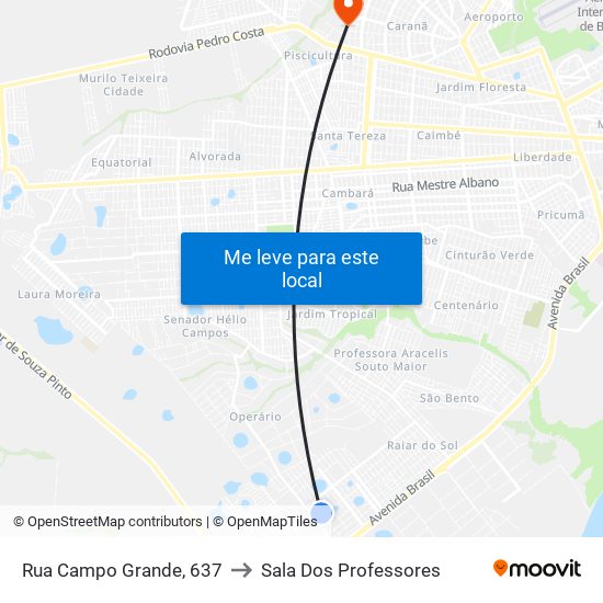 Rua Campo Grande, 637 to Sala Dos Professores map