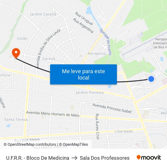 U.F.R.R. - Bloco De Medicina to Sala Dos Professores map