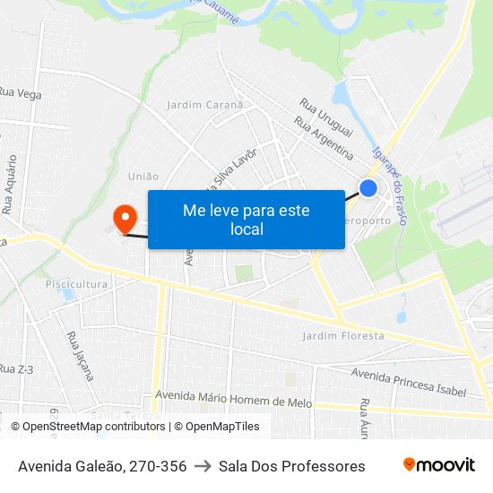 Avenida Galeão, 270-356 to Sala Dos Professores map