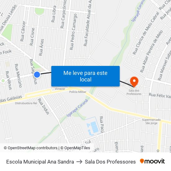 Escola Municipal Ana Sandra to Sala Dos Professores map