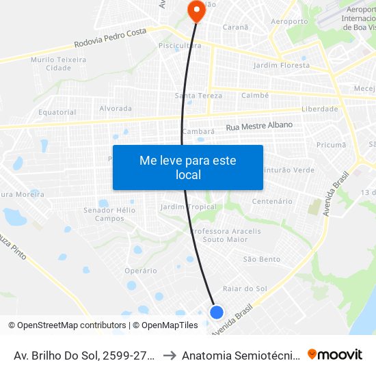 Av. Brilho Do Sol, 2599-2735 to Anatomia Semiotécnica map