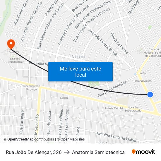 Rua João De Alençar, 326 to Anatomia Semiotécnica map