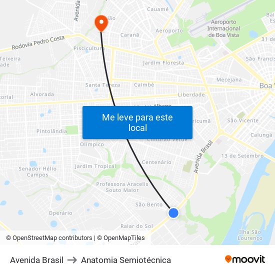 Avenida Brasil to Anatomia Semiotécnica map