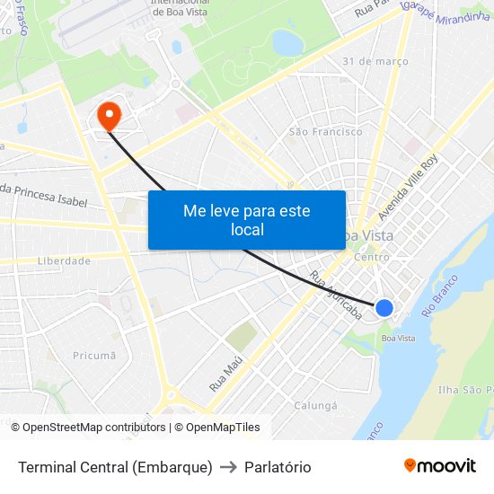 Terminal Central (Embarque) to Parlatório map