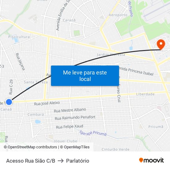 Acesso Rua Sião C/B to Parlatório map