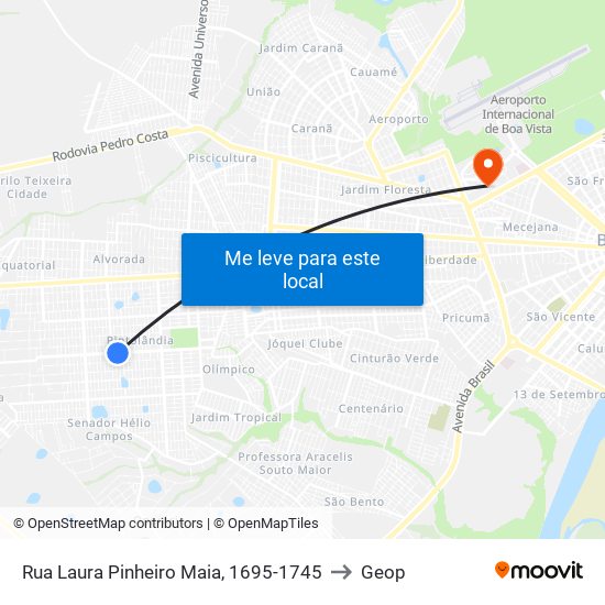 Rua Laura Pinheiro Maia, 1695-1745 to Geop map