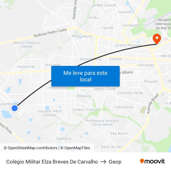 Colégio Militar Elza Breves De Carvalho to Geop map