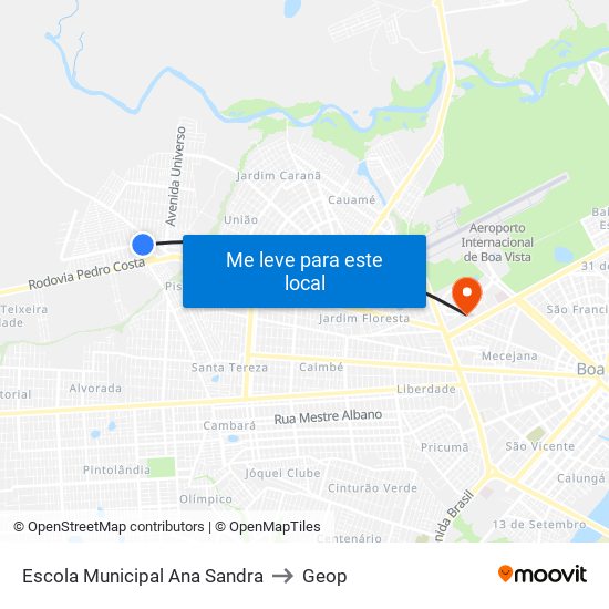 Escola Municipal Ana Sandra to Geop map