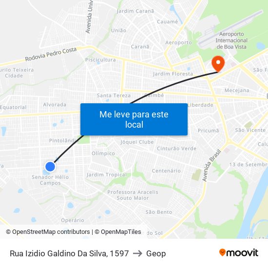 Rua Izidio Galdino Da Silva, 1597 to Geop map