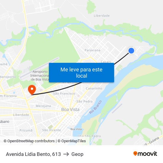 Avenida Lídia Bento, 613 to Geop map