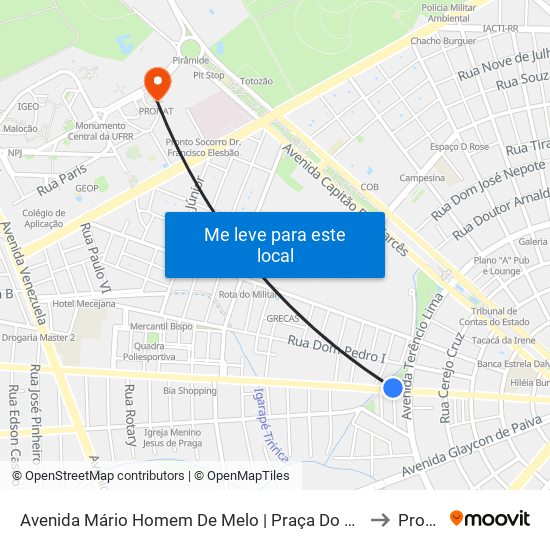 Avenida Mário Homem De Melo | Praça Do Mecejana to Pronat map