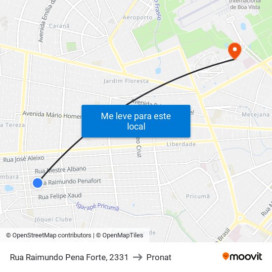 Rua Raimundo Pena Forte, 2331 to Pronat map