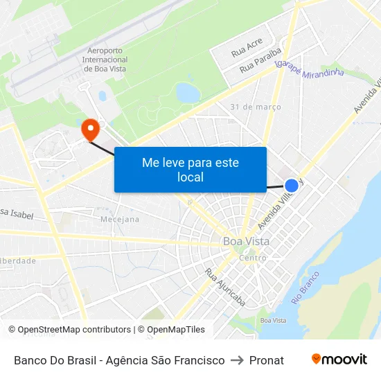 Banco Do Brasil - Agência São Francisco to Pronat map