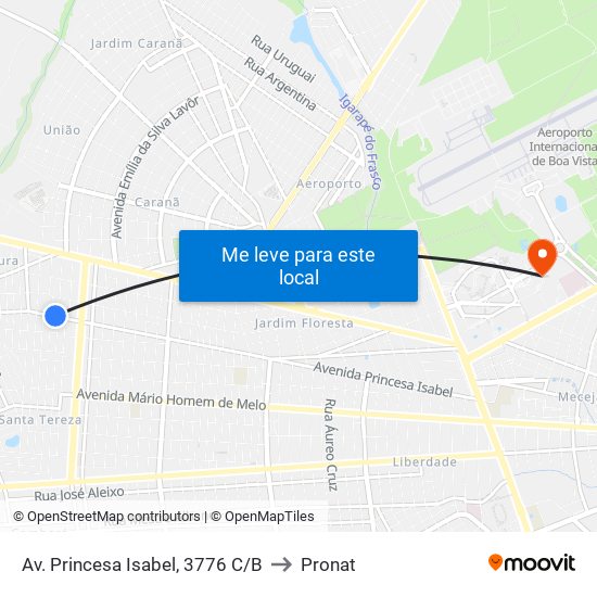 Av. Princesa Isabel, 3776 C/B to Pronat map