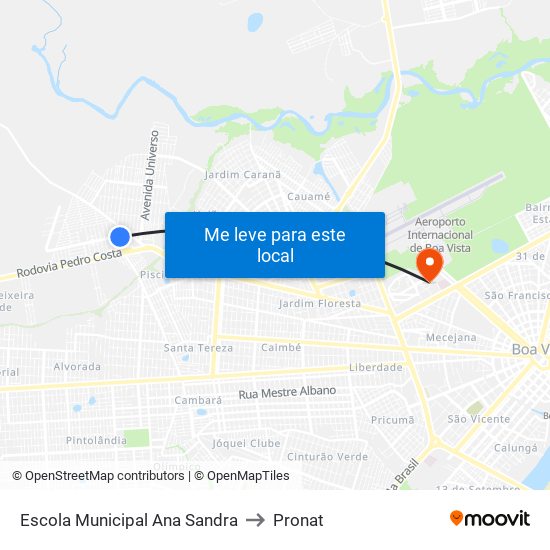 Escola Municipal Ana Sandra to Pronat map