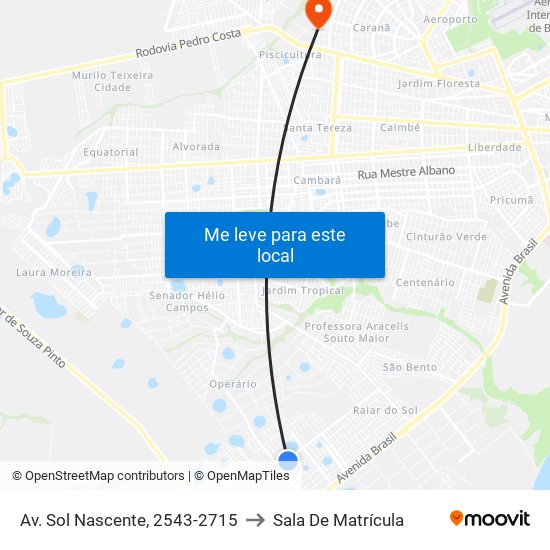 Av. Sol Nascente, 2543-2715 to Sala De Matrícula map