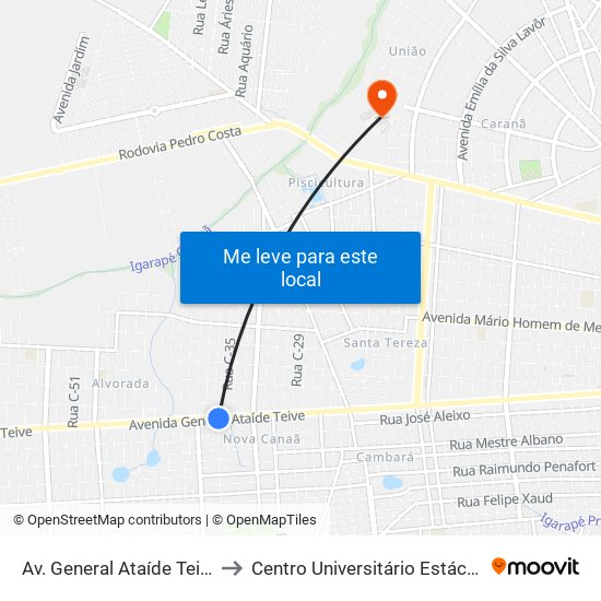 Av. General Ataíde Teive, 7093 B/C to Centro Universitário Estácio Da Amazônia map