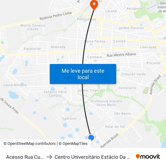 Acesso Rua Curitiba to Centro Universitário Estácio Da Amazônia map