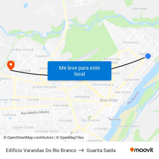 Edifício Varandas Do Rio Branco to Guarita Saída map