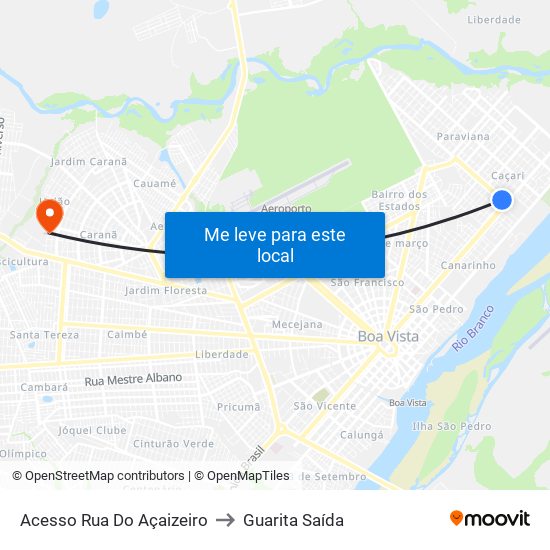 Acesso Rua Do Açaizeiro to Guarita Saída map