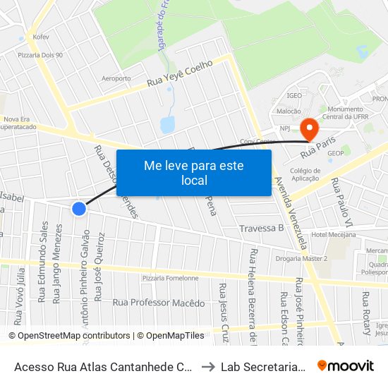 Acesso Rua Atlas Cantanhede C/B to Lab Secretariado map