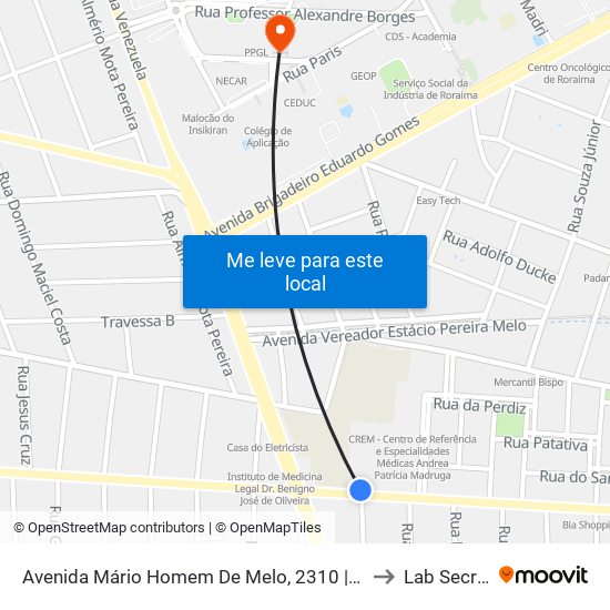 Avenida Mário Homem De Melo, 2310 | Escola Estadual Ana Libório to Lab Secretariado map