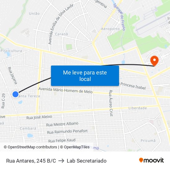 Rua Antares, 245 B/C to Lab Secretariado map