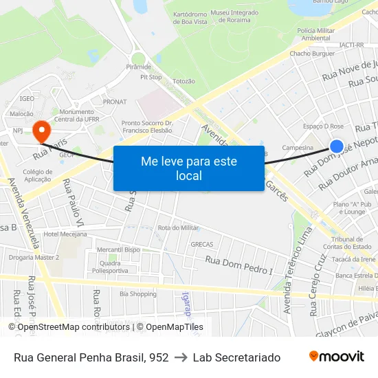 Rua General Penha Brasil, 952 to Lab Secretariado map