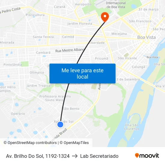 Av. Brilho Do Sol, 1192-1324 to Lab Secretariado map