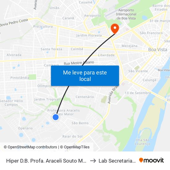 Hiper D.B. Profa. Araceli Souto Maior to Lab Secretariado map