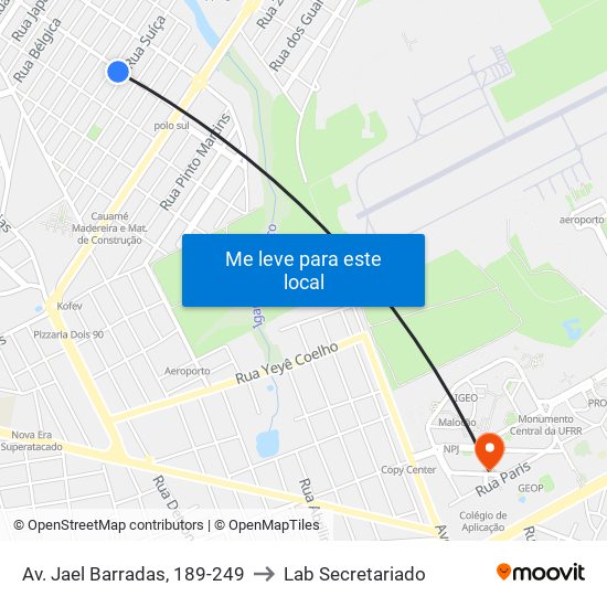 Av. Jael Barradas, 189-249 to Lab Secretariado map