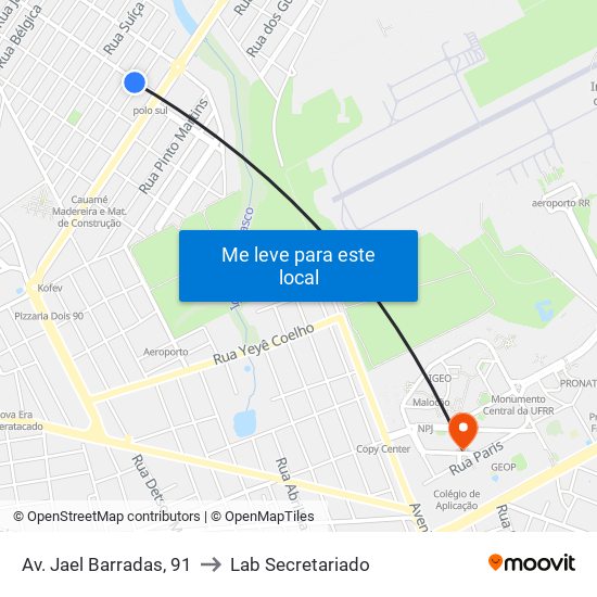 Av. Jael Barradas, 91 to Lab Secretariado map