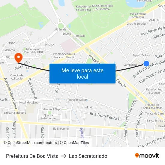 Prefeitura De Boa Vista to Lab Secretariado map