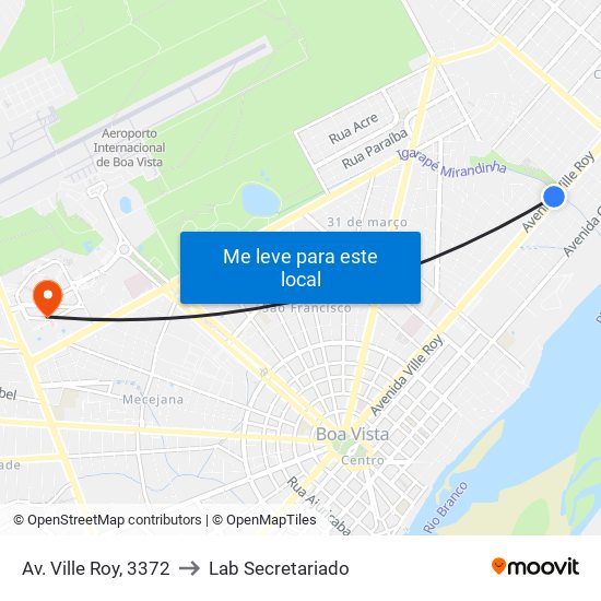 Av. Ville Roy, 3372 to Lab Secretariado map
