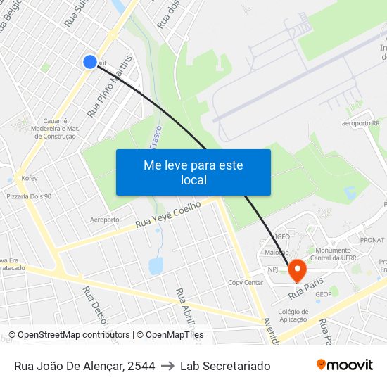 Rua João De Alençar, 2544 to Lab Secretariado map