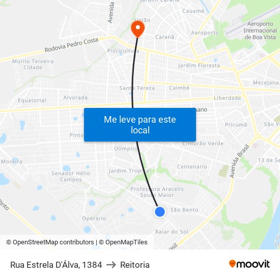 Rua Estrela D'Álva, 1384 to Reitoria map