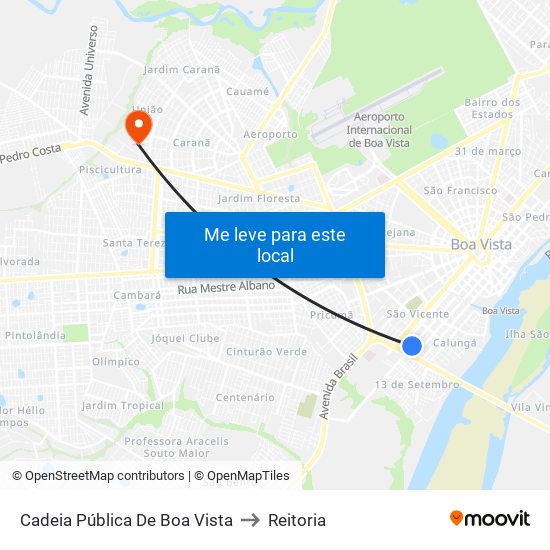 Cadeia Pública De Boa Vista to Reitoria map