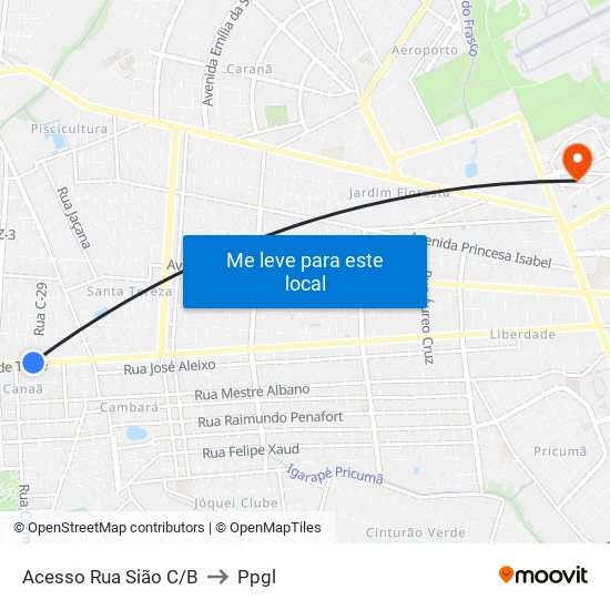 Acesso Rua Sião C/B to Ppgl map