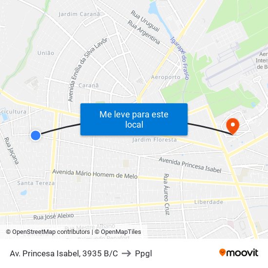 Av. Princesa Isabel, 3935 B/C to Ppgl map