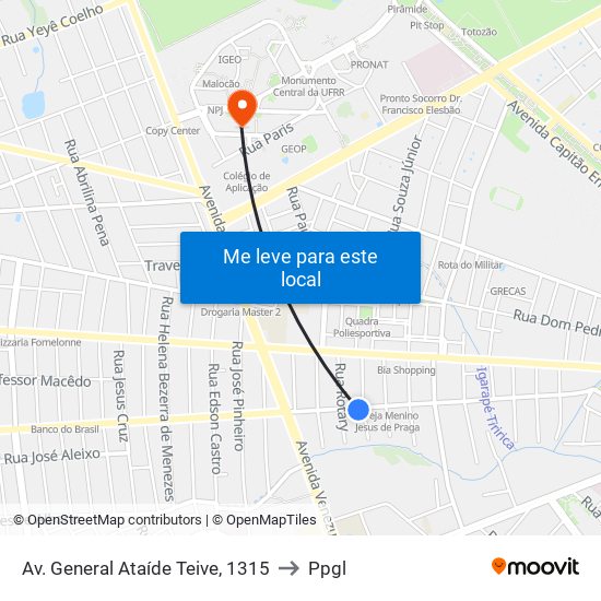 Av. General Ataíde Teive, 1315 to Ppgl map