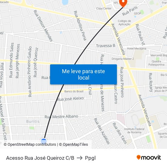 Acesso Rua José Queiroz C/B to Ppgl map