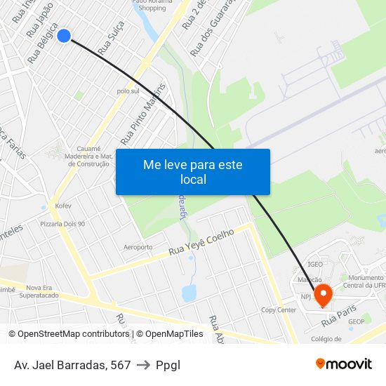 Av. Jael Barradas, 567 to Ppgl map