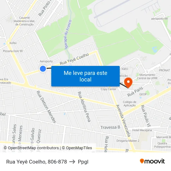 Rua Yeyê Coelho, 806-878 to Ppgl map