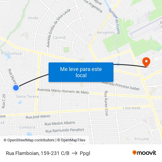 Rua Flamboian, 159-231 C/B to Ppgl map