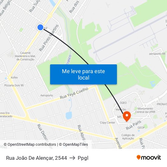 Rua João De Alençar, 2544 to Ppgl map