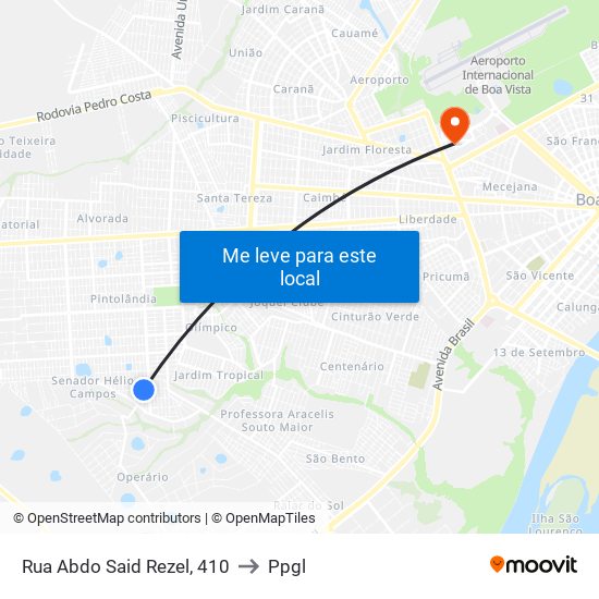 Rua Abdo Said Rezel, 410 to Ppgl map