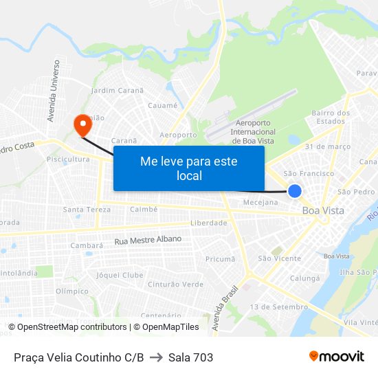 Praça Velia Coutinho C/B to Sala 703 map