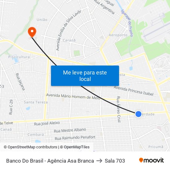 Banco Do Brasil - Agência Asa Branca to Sala 703 map